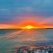 Sunset at the beach by Vedika. Age 11 Sunset at the beach by Vedika. Age 11