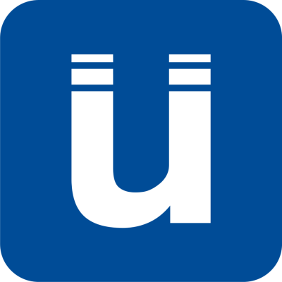 the uLibrary logo, a stylized letter u on a blue square
