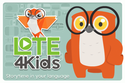 the LOTE4Kids logo has an owl waving