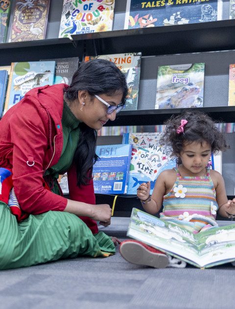 mother and child reading