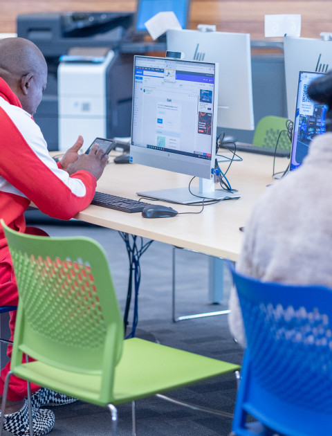 using computers at the library