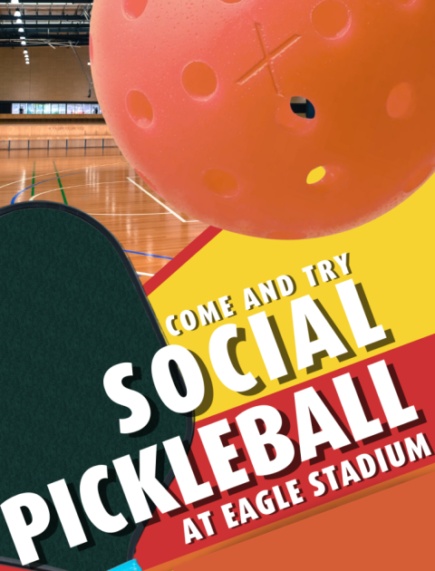 a black oval shaped plastic bat and a red plastic ball with holes in