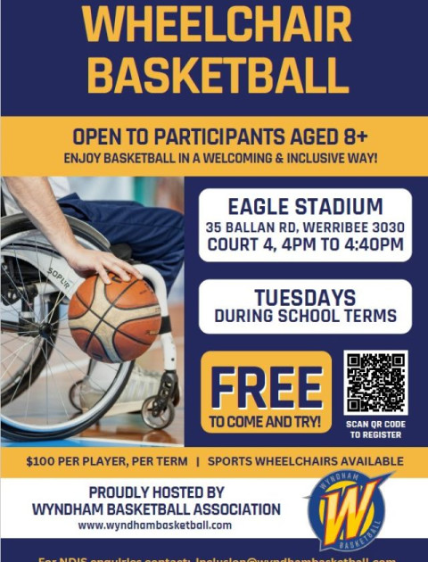 a flyer with wording and a side view of someone bouncing a ball