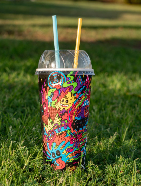 Slurpee cup (paper and plastic)