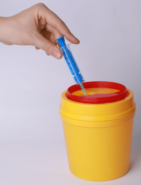 Syringes (in a syringe container)