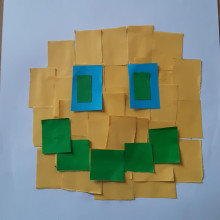 Chinmay age 6. Paper Mosaic Pixel Art