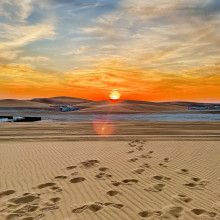 Golden horizon by Syeda. A sunset at a beach