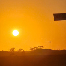  The Sunrise of today by Tanmay. Soft pink hues crept over the horizon as morning's warmth awakened the sky, painting a breathtaking canvas of peach and gold.