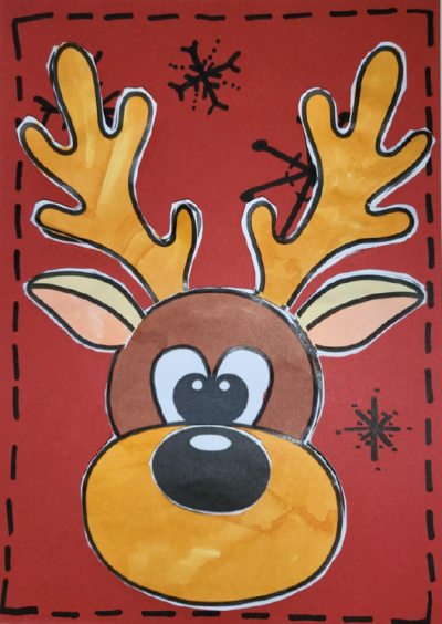 Reindeer christmas card