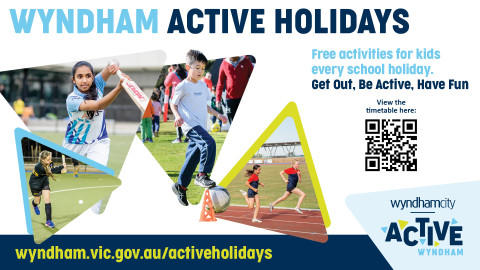 3 kids playing sport: hockey, athletics. football