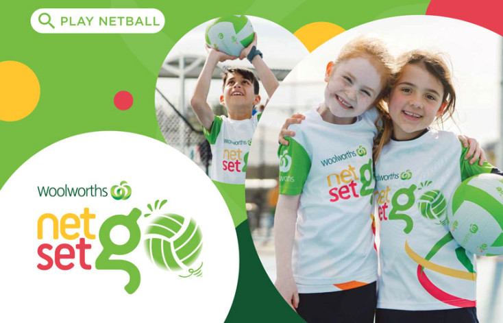 Photo 1: a boy shoots a netball, Photo 2: a boy and a girl smile at the camera