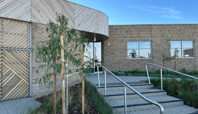 Steps and a ramp leading up to Truganina Community Centre