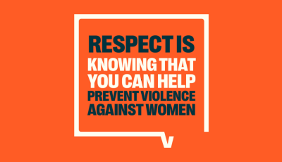 Text post: “Respect is knowing that you can help prevent violence against women.”