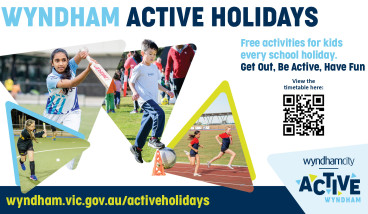 3 kids playing sport: hockey, athletics. football