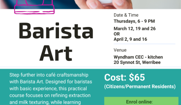 Barista Art course at Werribee