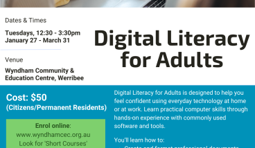 Digital Literacy for Adults course - Werribee