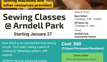 Next Stitch - Intermediate sewing course at Arndell Park CC