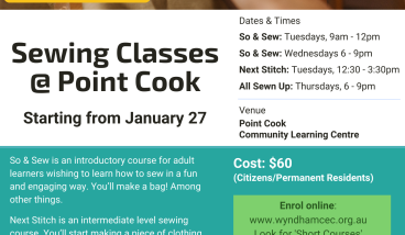 So & Sew - Introduction to Sewing course at Point Cook