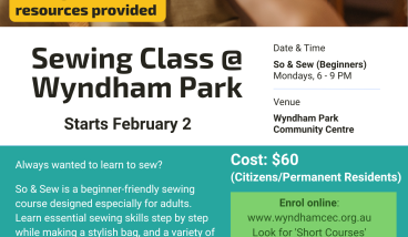 So & Sew - Introduction to Sewing course at Werribee