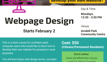 Webpage Design course at Arndell Park