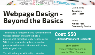 Webpage Design - Beyond The Basics course at Arndell Park