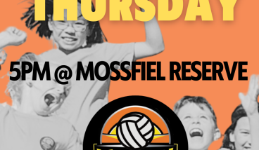 a flyer with the words Training Thursday and kids cheering in the background