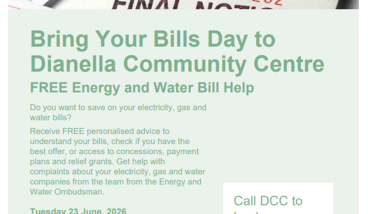 Bring Your Bills Day to Dianella Community Centre