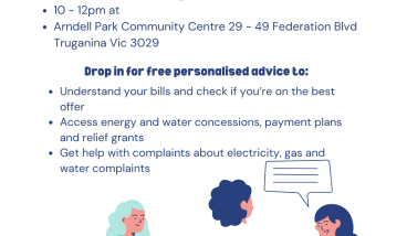 Free Energy and Water Bill Help Drop in Session