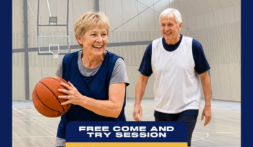 Seniors playing walking basketball